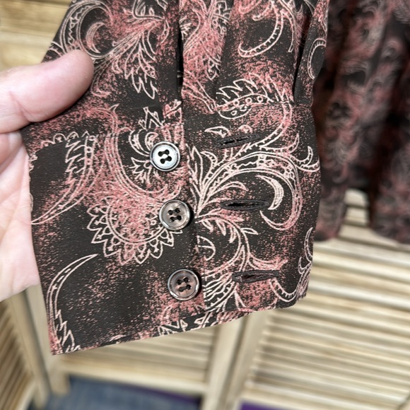 Russ Women's Blouse - Black and Brown Paisley 20W - Picture 4 of 10